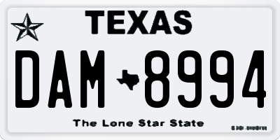 TX license plate DAM8994