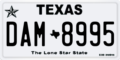 TX license plate DAM8995