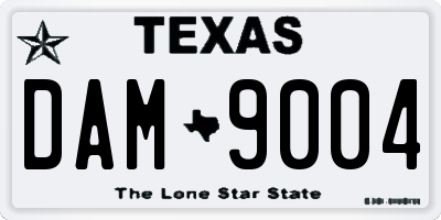 TX license plate DAM9004