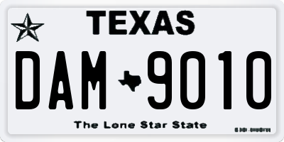 TX license plate DAM9010