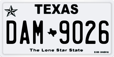 TX license plate DAM9026
