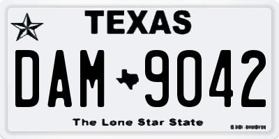 TX license plate DAM9042