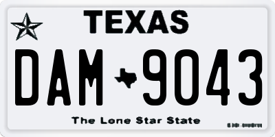 TX license plate DAM9043