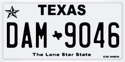 TX license plate DAM9046