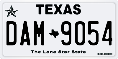 TX license plate DAM9054