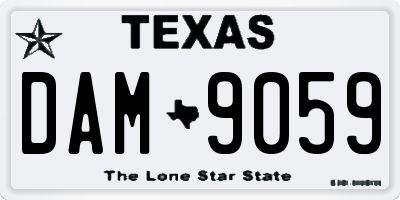 TX license plate DAM9059