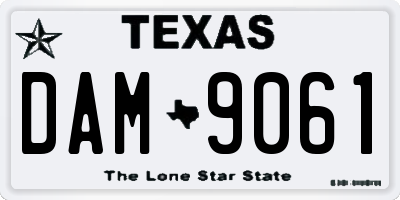 TX license plate DAM9061