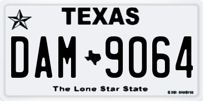 TX license plate DAM9064