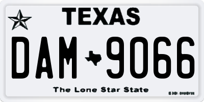 TX license plate DAM9066