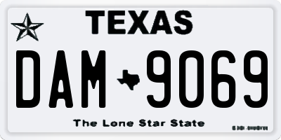 TX license plate DAM9069