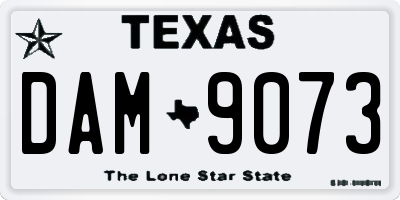 TX license plate DAM9073