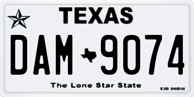 TX license plate DAM9074