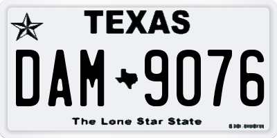 TX license plate DAM9076