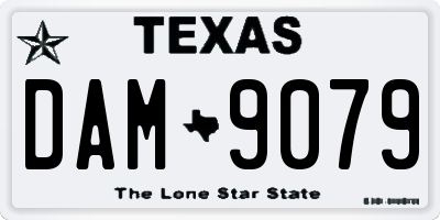 TX license plate DAM9079