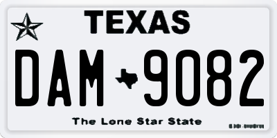TX license plate DAM9082