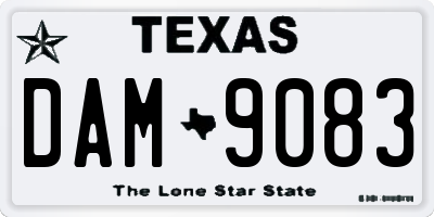 TX license plate DAM9083