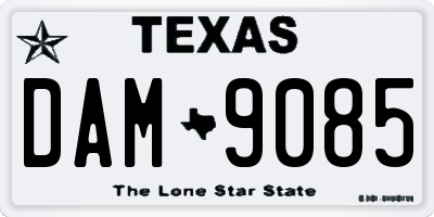 TX license plate DAM9085