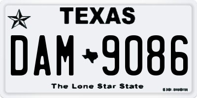 TX license plate DAM9086