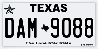 TX license plate DAM9088