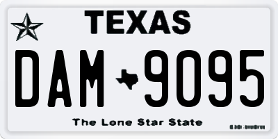 TX license plate DAM9095