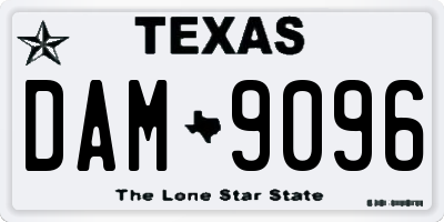 TX license plate DAM9096