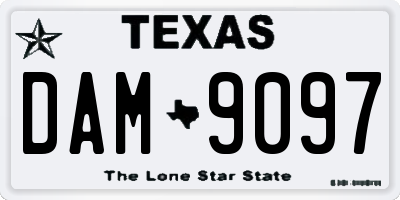 TX license plate DAM9097