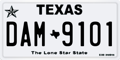 TX license plate DAM9101