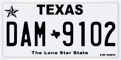 TX license plate DAM9102