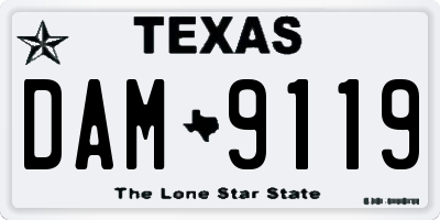 TX license plate DAM9119