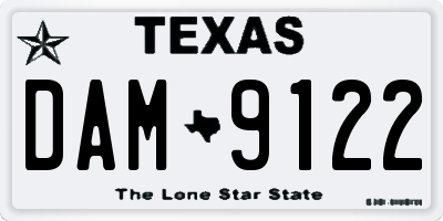 TX license plate DAM9122