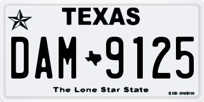 TX license plate DAM9125