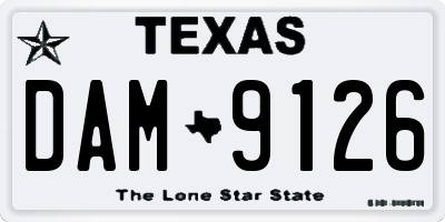 TX license plate DAM9126