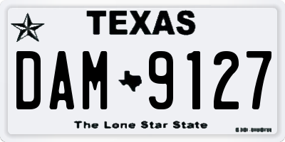 TX license plate DAM9127