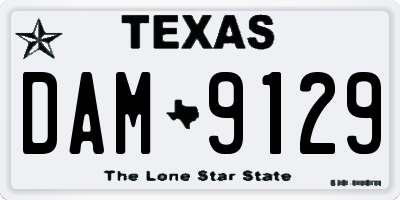 TX license plate DAM9129