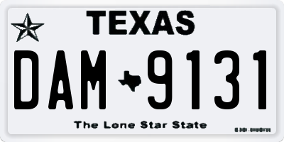 TX license plate DAM9131