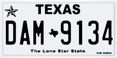 TX license plate DAM9134