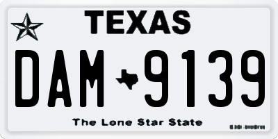 TX license plate DAM9139