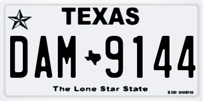 TX license plate DAM9144