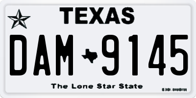 TX license plate DAM9145