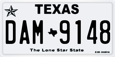 TX license plate DAM9148