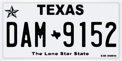 TX license plate DAM9152