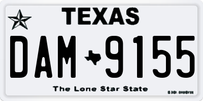 TX license plate DAM9155