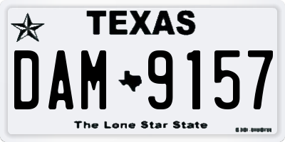 TX license plate DAM9157