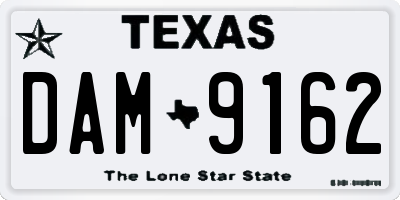 TX license plate DAM9162