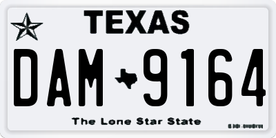 TX license plate DAM9164
