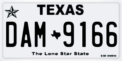 TX license plate DAM9166