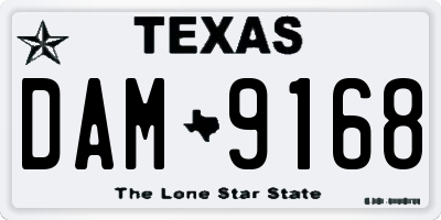 TX license plate DAM9168