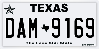 TX license plate DAM9169