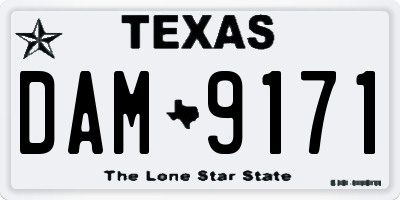 TX license plate DAM9171