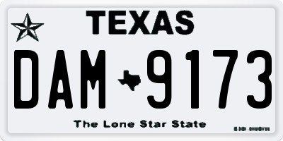 TX license plate DAM9173